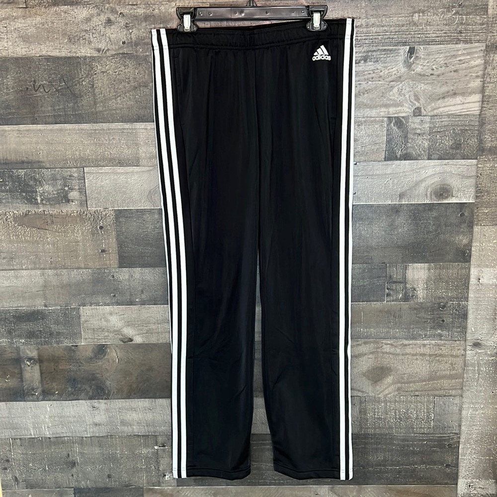 Black and White adidas Athletic Pants